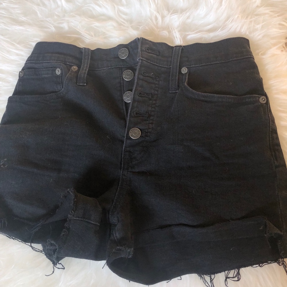 Madewell black denim cutoff shorts